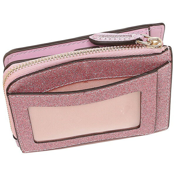 Kate Spade Small Wallet Lola Glitter Boxed Small L-Zip Bifold Rose Pink # WLR00213