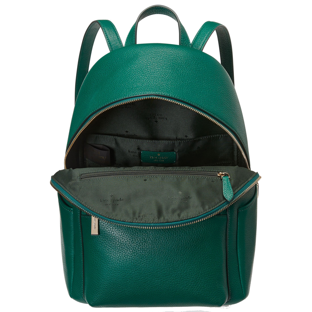 Kate Spade Leila Pebbled Leather Medium Dome Backpack Deep Jade # K8155