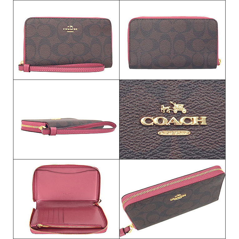 Coach Phone Wristlet Brown Rouge # F57468