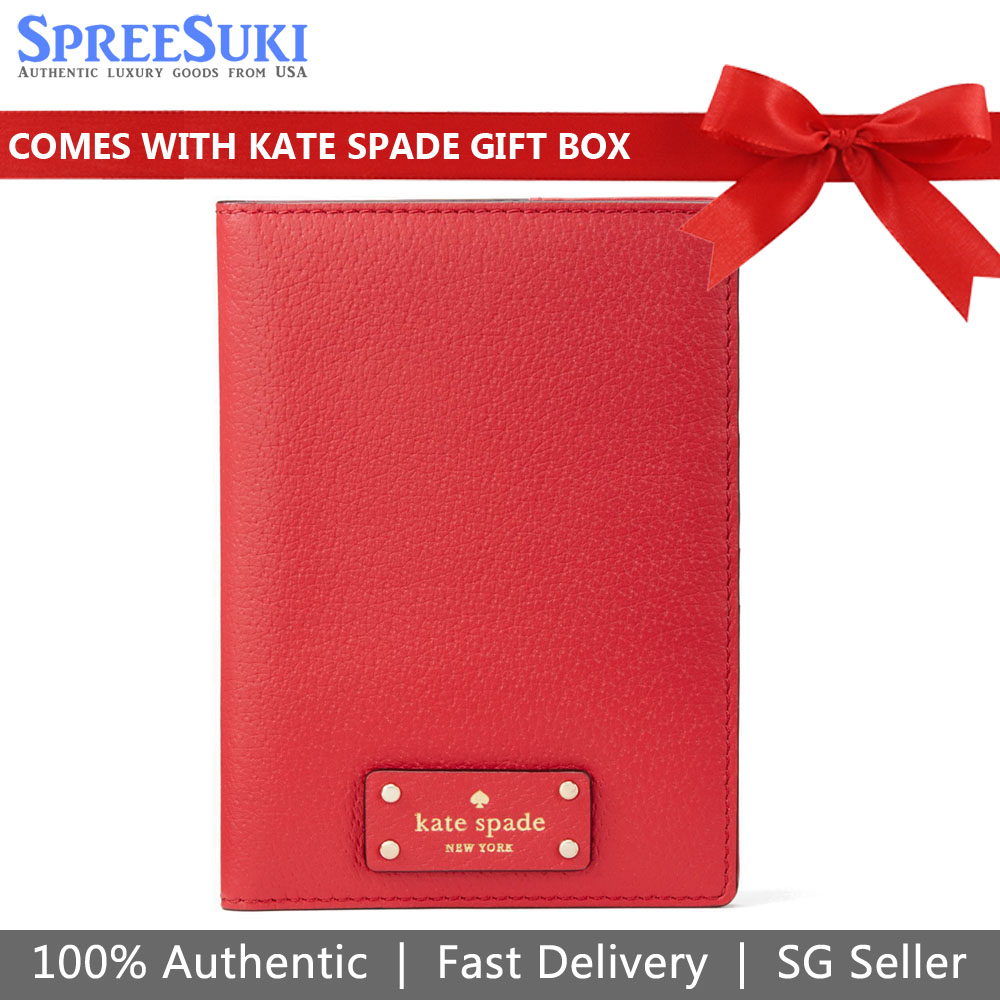 Kate Spade Passport Holder Red Carpet Red # WLRU2813