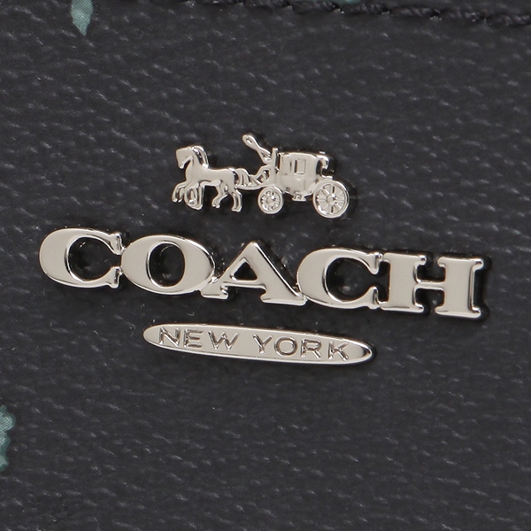 Coach Accordion Zip Wallet With Rose Bouquet Print Wristlet Midnight Navy Dark Blue # 89966