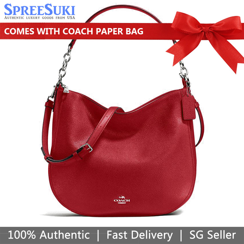 Coach Chelsea Hobo 32 Red Currant # F58036