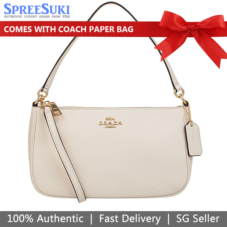 Coach Messico Top Handle Pouch Crossbody Bag Chalk Off White # F25591