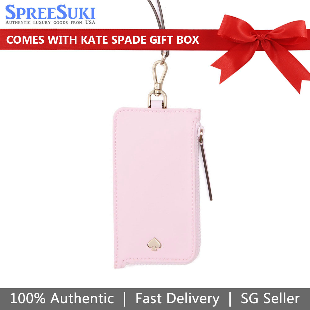 Kate Spade Jae Card Case Lanyard Light Pink # WLRU5927