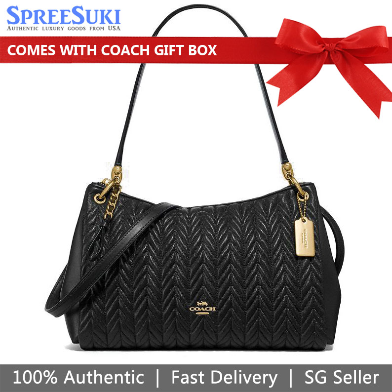 Coach Small Mia Shoulder Bag With Quilting Black # F76721