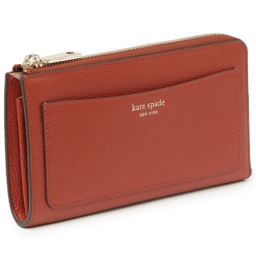 Kate Spade Large Wallet Eva L Zip Continental Wallet Chestnut Butter Brown # WLRU5361