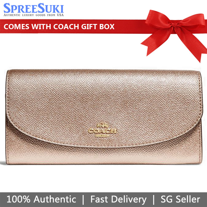 Coach Slim Envelope Wallet Rose Gold / Light Gold # F23255