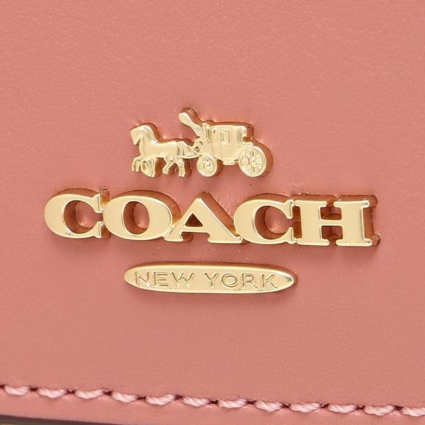 Coach Slim Envelope Wallet In Signature Canvas Light Khaki  Vintage Pink # F54022