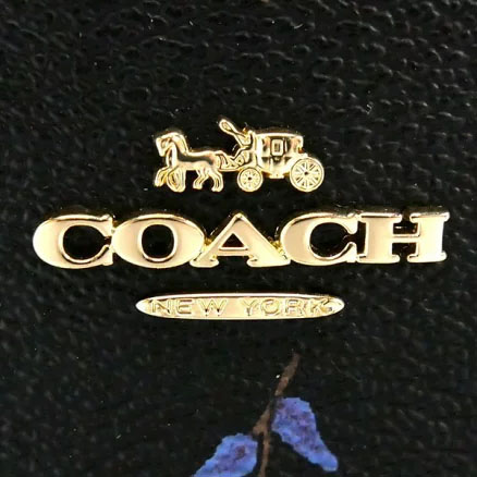 Coach L-Zip Wallet With Vintage Prairie Print Black # F67549