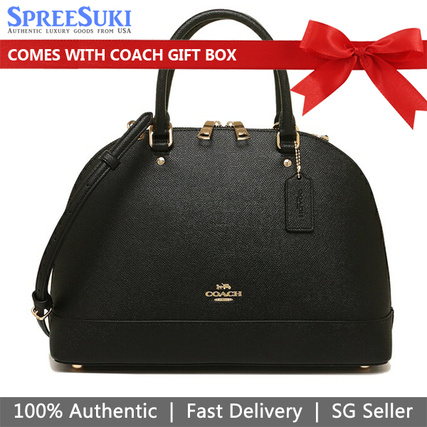 Coach Crossbody Bag Sierra Satchel Black / Gold # F27590