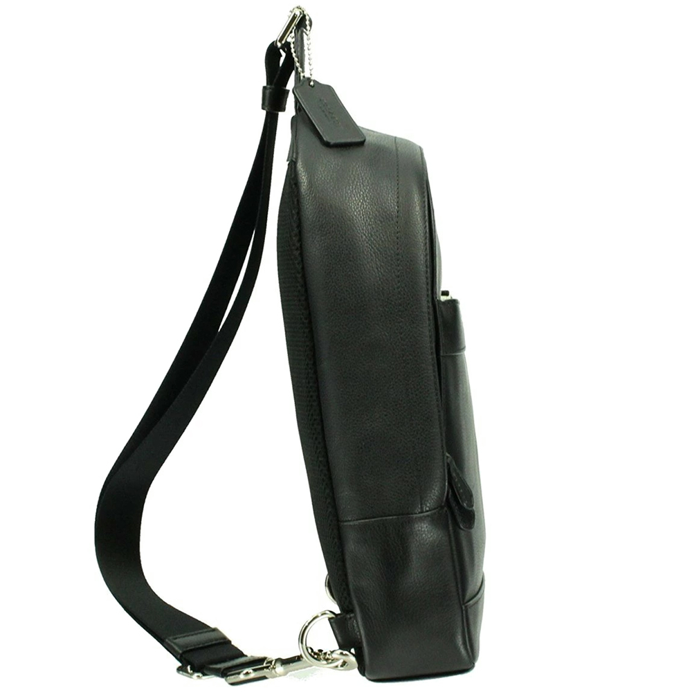 Coach Men Backpack Sling Pack Charles Pack In Smooth Leather Black # F54770