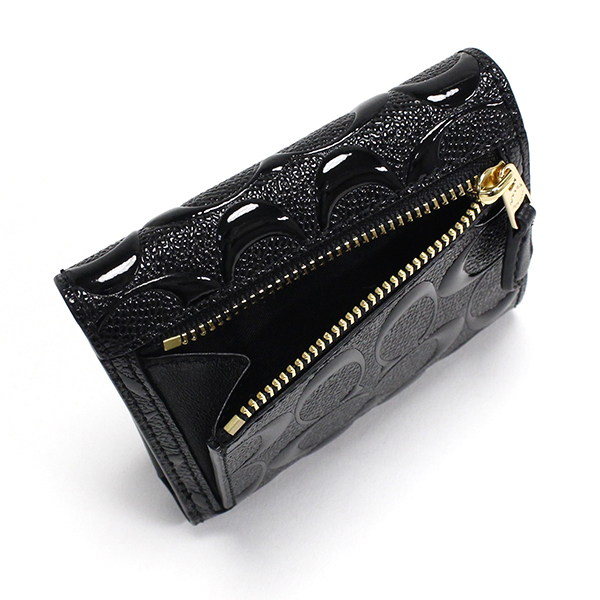Coach Small Wallet In Signature Leather Black # F88907