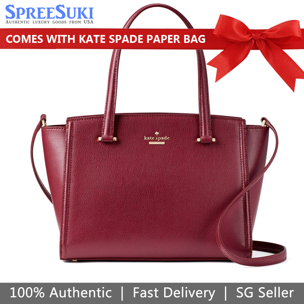 Kate Spade Crossbody Bag Small Geraldine Black Cherry Magenta Purple Red # WKRU5652