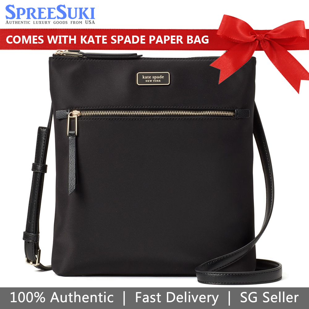 Kate Spade Dawn Flat Crossbody Bag Black # WKRU5911