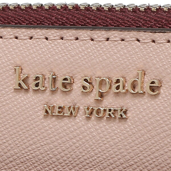 Kate Spade Cameron Large Continental Zip Around Wallet Long Wallet Cherrywood Dark Red / Warm Vellum Nude Beige # WLRU5449