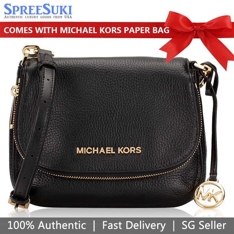Michael Kors Bedford Small Flap Leather Crossbody Black # 35F9GBFC1L