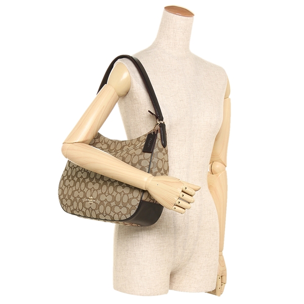 Coach Shoulder Bag In Gift Box Zip Shoulder Bag In Signature Jacquard Khaki / Brown # F29959