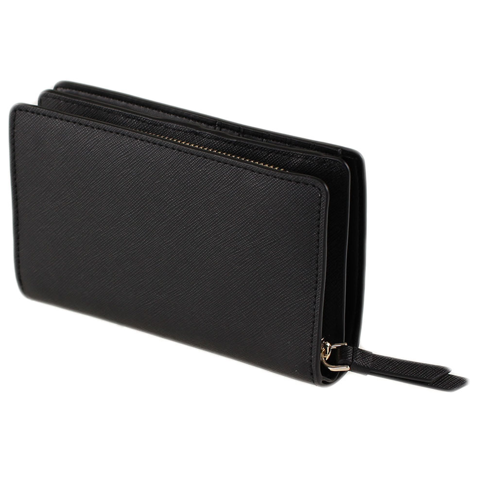 Kate Spade Medium Wallet Compact Medium Bifold Wallet Black # WLRU6092