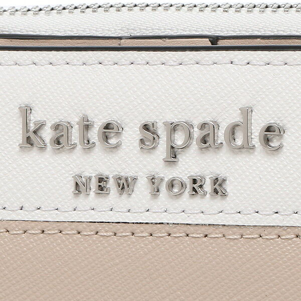 Kate Spade Small I-Zip Bifold Wallet Wrmbeigeml White / Warm Beige # WLRU6024