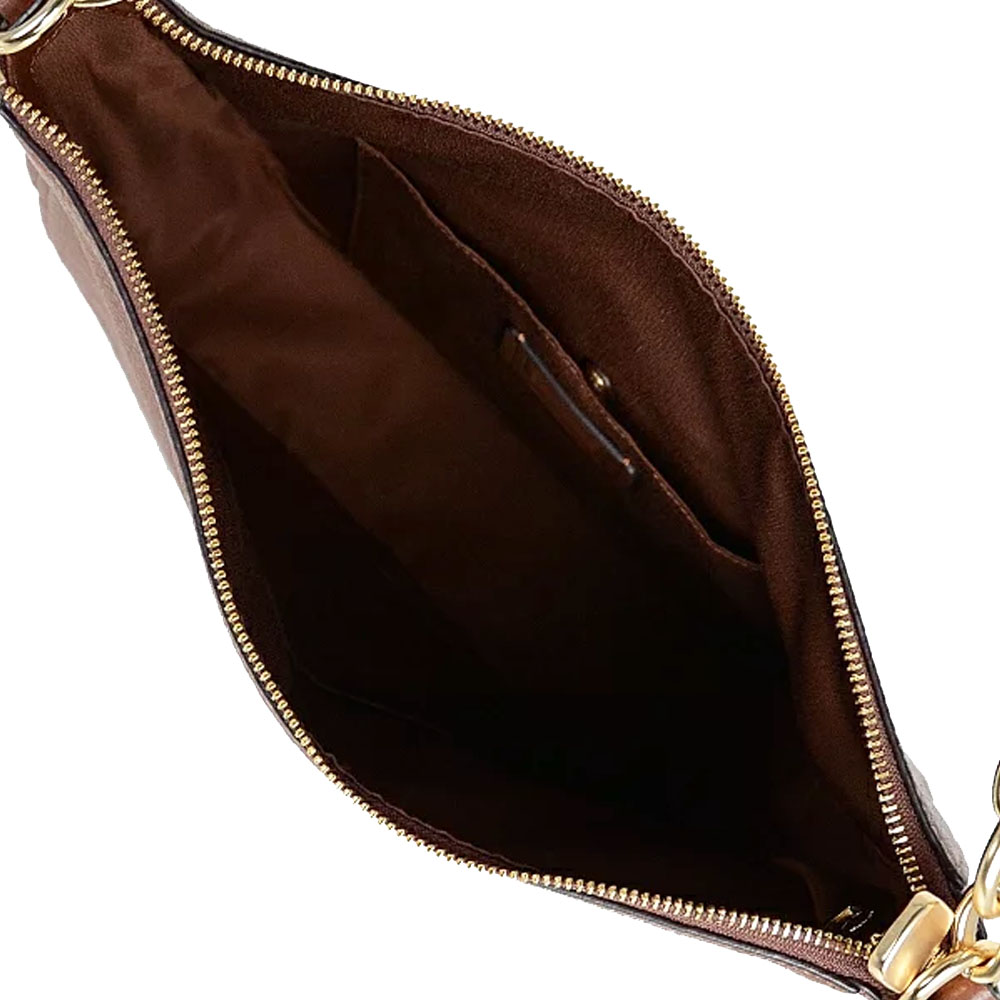 Coach Shoulder Bag Elle Hobo Crossbody Bag Saddle Brown 2 # F31399