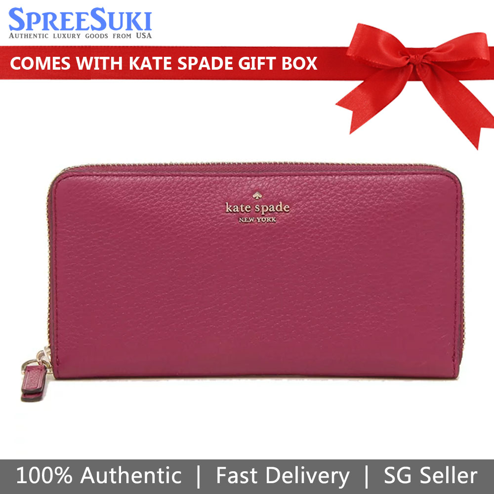Kate Spade Jackson Large Continental Wallet Cranberry Hot Pink # WLRU5833