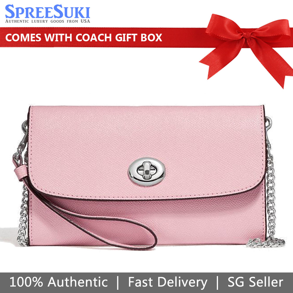 Coach Chain Crossbody Bag Blush Light Pink # F21696