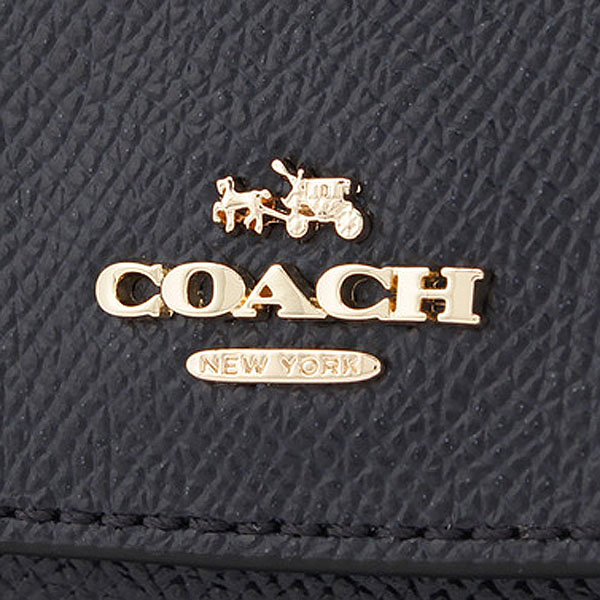 Coach Soft Wallet In Crossgrain Leather Midnight Navy Dark Blue # F59949