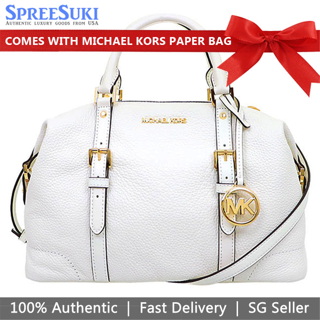 Michael Kors Crossbody Bag Ginger Large Duffle Satchel Optic White # 35H9GYJU3L