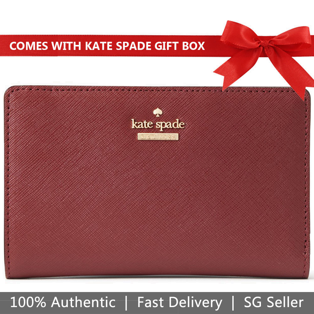 Kate Spade Medium Wallet Cameron Street Dara Sienna Red # PWRU5844