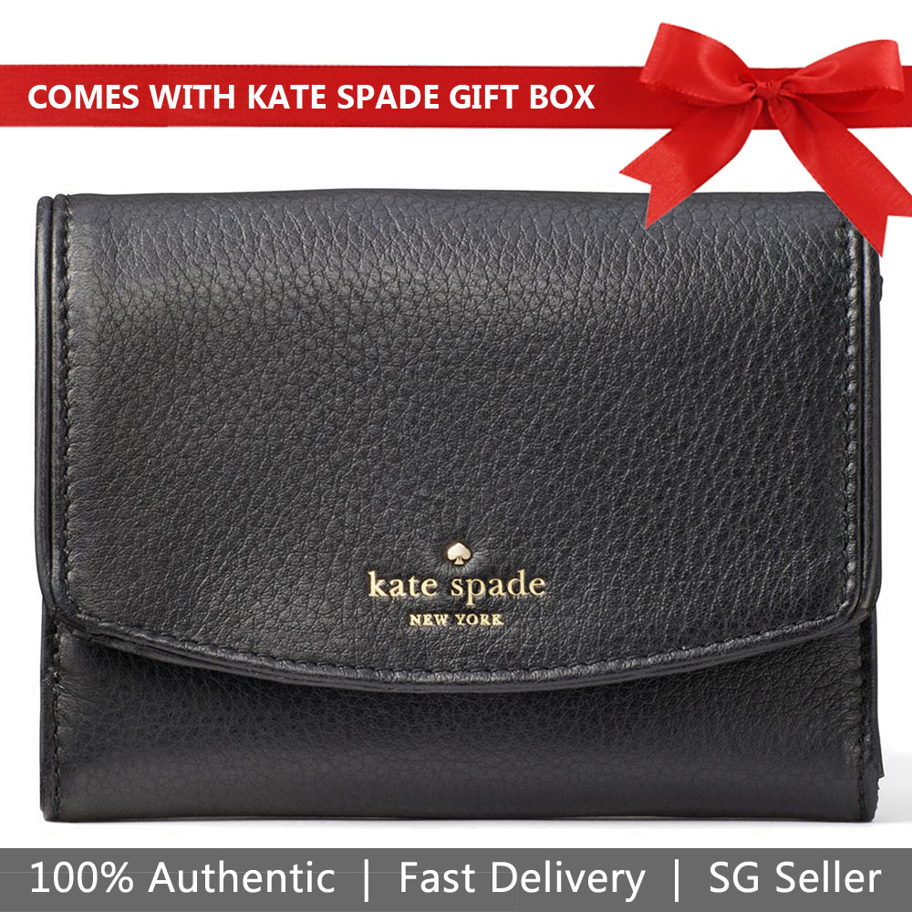 Kate Spade Small Wallet Larchmont Avenue Joy Black # WLRU4998