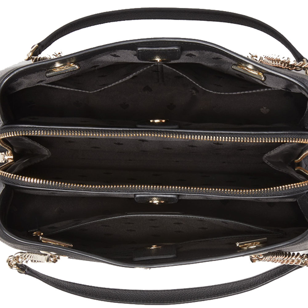 Kate Spade Shoulder Bag Medium Chain Handle Tote Black # WKRU7048