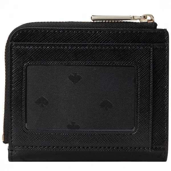 Kate Spade Small Wallet Staci Small L-Zip Bifold Wallet Black # WLR00143