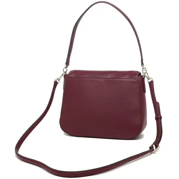 Kate Spade Crossbody Bag Medium Flap Shoulder Bag Cherrywood Dark Red # WKRU6249