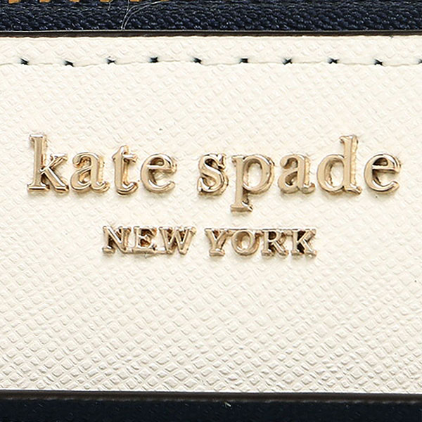 Kate Spade Cameron Large Continental Zip Around Wallet Long Wallet Navy Dark Blue / Off White / Green # WLRU5449