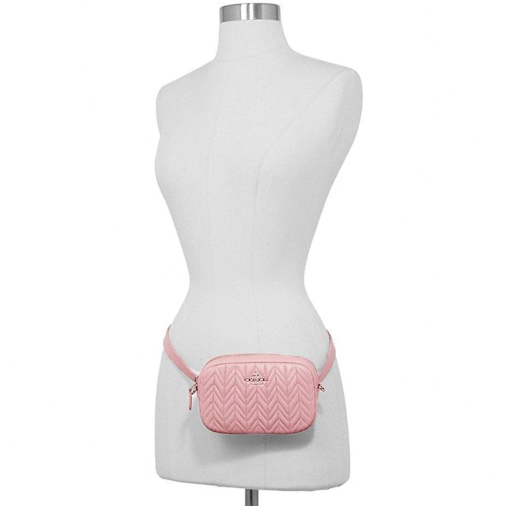 Coach Convertible Belt Bag With Quilting Carnation Pink # F73384