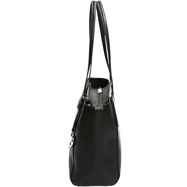 Michael Kors Shoulder Bag Kimberly Small Bonded Leather Tote Black # 35H9SKFT1T