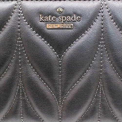 Kate Spade Long Wallet Briar Lane Quilted Neda Gunmetal Silver Grey # WLRU5130