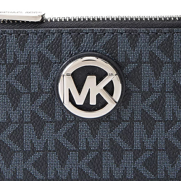 Michael Kors Fulton Small Top Zip Coin Pouch Wallet Id Admiral Navy Dark Blue # 35H8SFTP1B