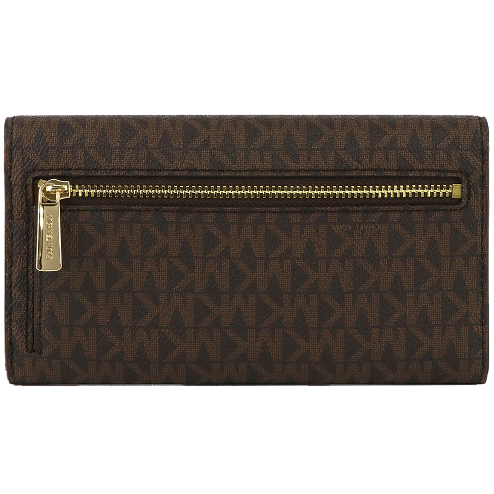 Michael Kors Long Wallet Jet Set Travel Large Trifold Wallet Brown # 35F8GTVF3B