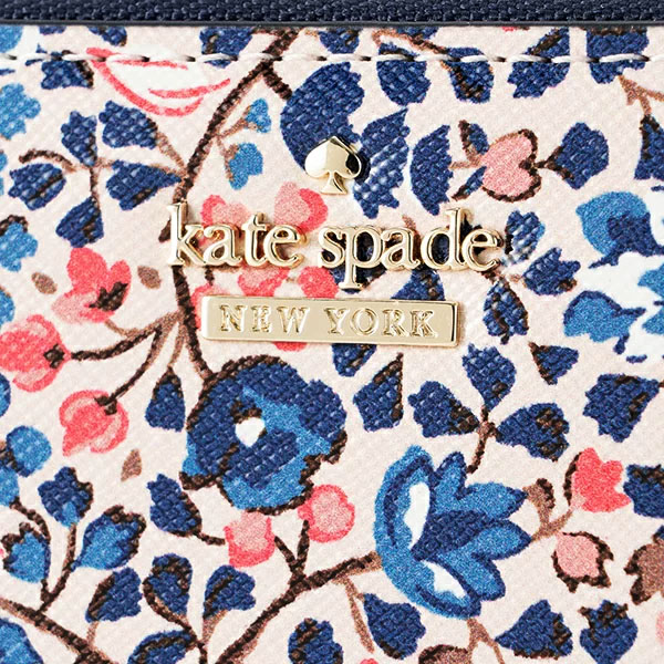 Kate Spade Long Wallet Cameron Street Ditsy Vine Lacey Cream Off White / Blue # PWRU6563