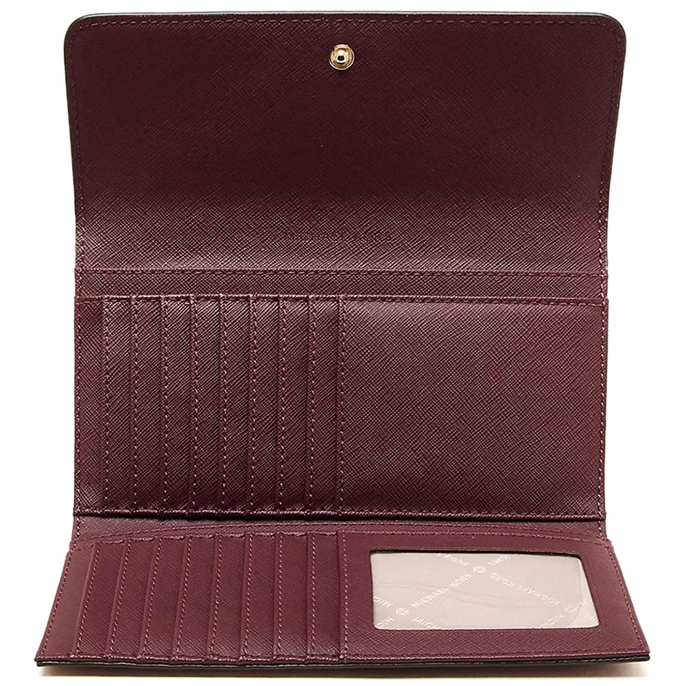Michael Kors Wallet In Gift Box Large Trifold Wallet Merlot Dark Red # 35S8GTVF7L