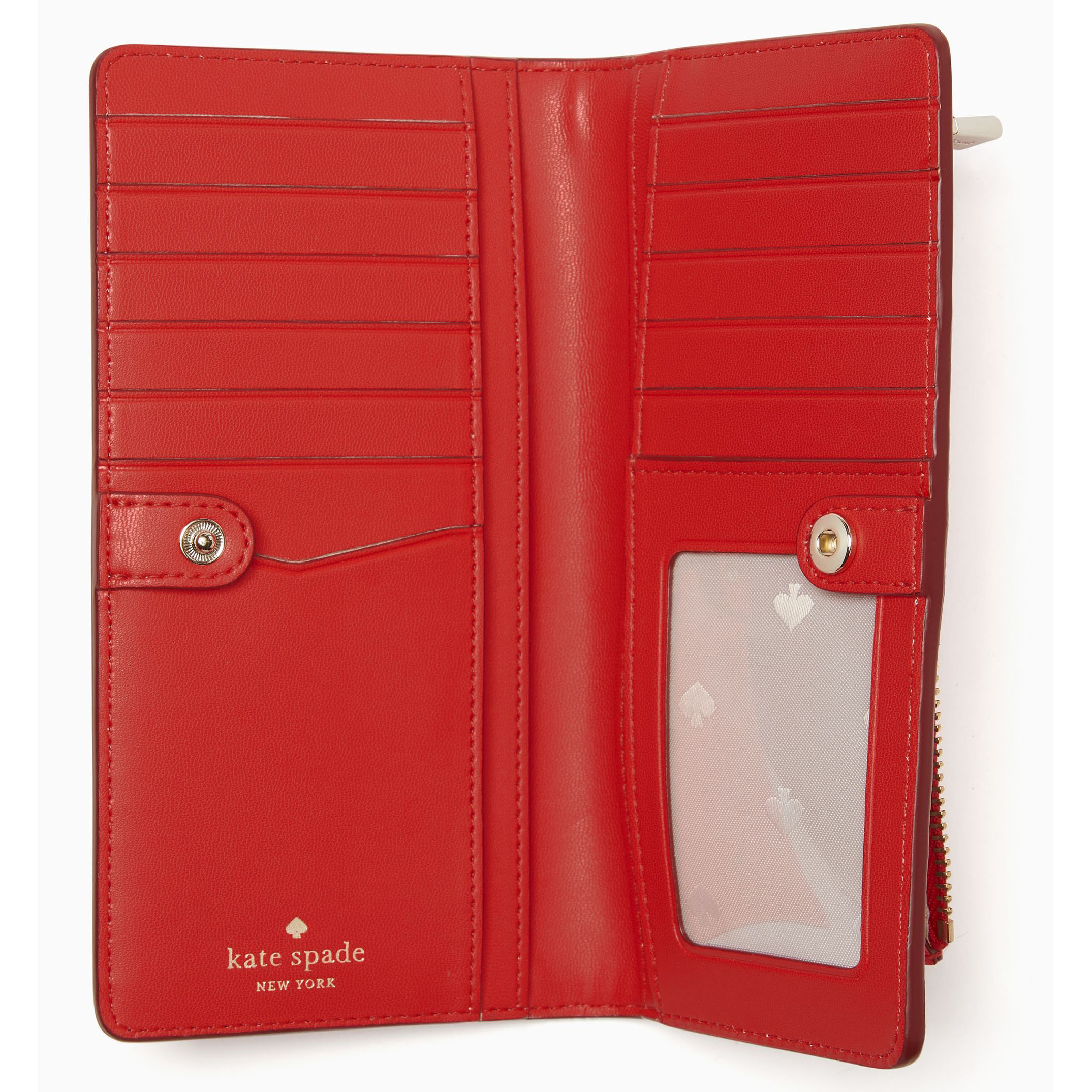 Kate Spade Large Slim Bifold Wallet Digital Red Bright Red # WLR00145