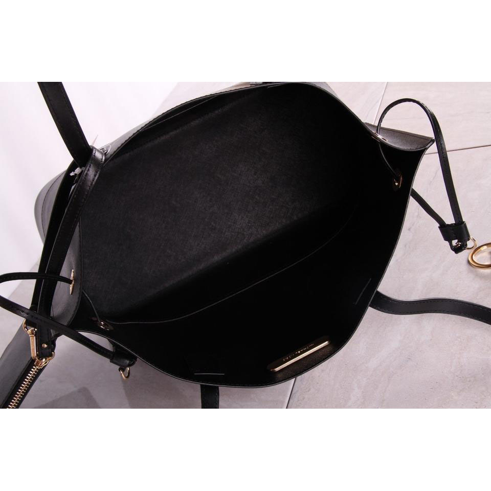 Michael Kors Shoulder Bag Trista Large Drawstring Leather Tote Black # 35H8GT7T9U