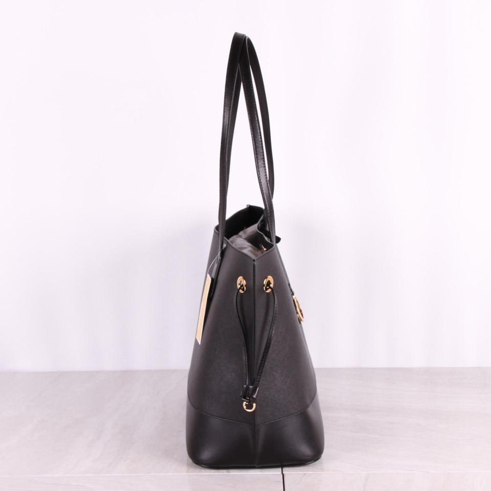 Michael Kors Shoulder Bag Trista Large Drawstring Leather Tote Black # 35H8GT7T9U