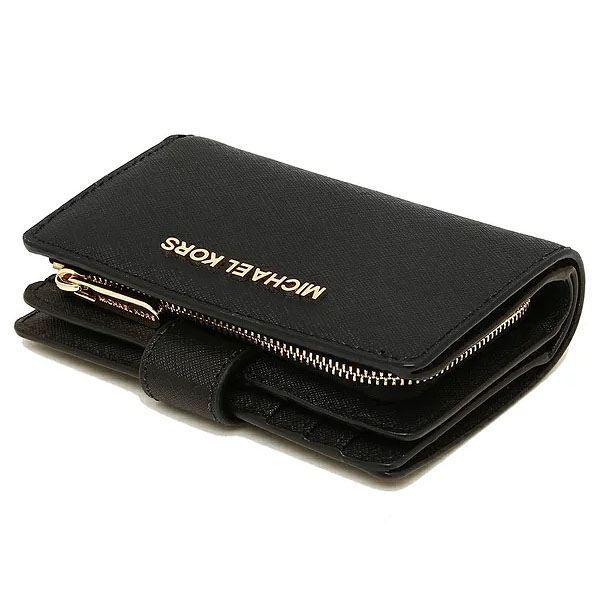 Michael Kors Medium Wallet Jet Set Travel Zip Coin Wallet Black # 35F7GTVF2L