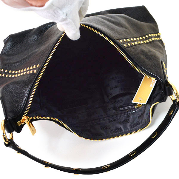Michael Kors Crossbody Bag Aria Medium Top Zip Leather Shoulder Bag Black # 35T8GXAL8L