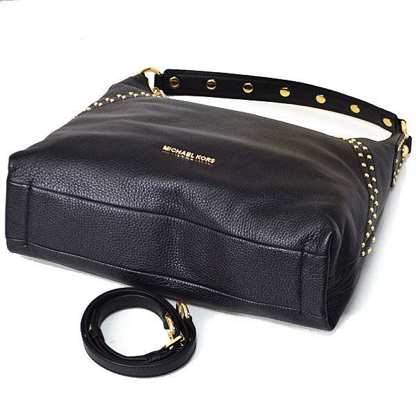 Michael Kors Crossbody Bag Aria Medium Top Zip Leather Shoulder Bag Black # 35T8GXAL8L