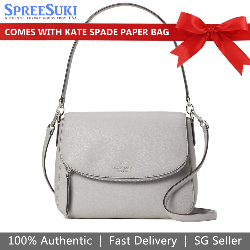 Kate Spade Medium Flap Shoulder Bag Nimbusgrey # WKRU6249