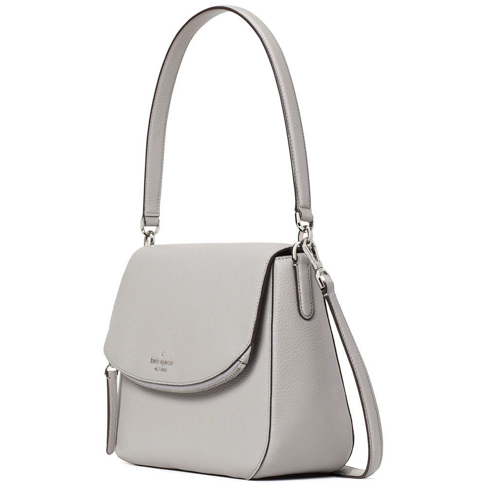 Kate Spade Crossbody Bag Medium Flap Shoulder Bag Nimbus Grey # WKRU6249