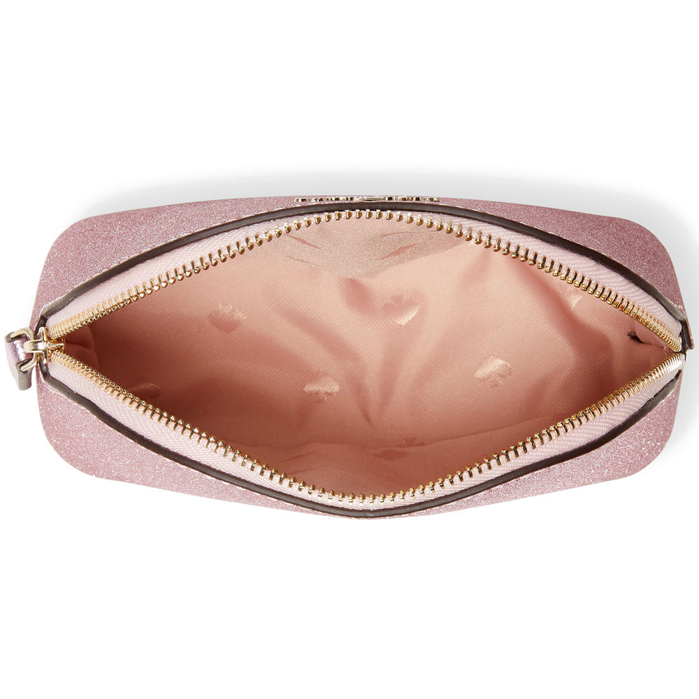 Kate Spade Lola Glitter Small Dome Cosmetic Pink # WLR00217